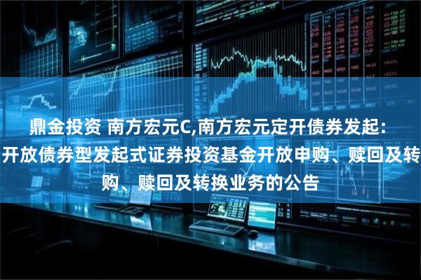 鼎金投资 南方宏元C,南方宏元定开债券发起: 南方宏元定期开放债券型发起式证券投资基金开放申购、赎回及转换业务的公告